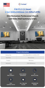 Schermo LED <span class=keywords><strong>Video</strong></span> Wall Canbest Fiw P2.5 3840X2400Mm 12.59Ftx7.87Ft per Chiesa Presbiteriana New Covenant negli Stati Uniti - Product Image 4