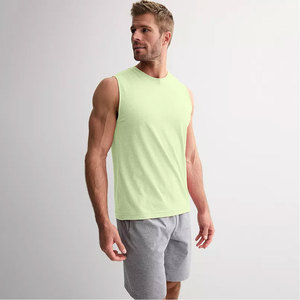 Alta calidad hombre blanco 2025 moda hombres correr Deporte Camiseta sin mangas transpirable - Product Image 2