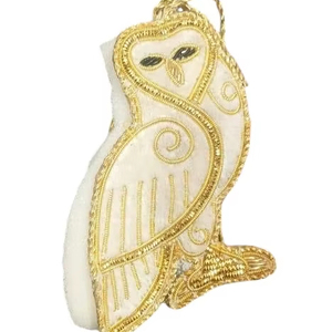 Ornements de Noël perlés vintage Style paon Animal accessoires suspendus décoratifs chaussette et forme ovale pour la décoration de la maison - Product Image 1