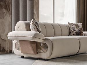 Set <span class=keywords><strong>di</strong></span> Divani in Tessuto <span class=keywords><strong>di</strong></span> Lusso Moderno, Arredamento Contemporaneo per Soggiorno, <span class=keywords><strong>Divano</strong></span> Curvo Trapuntato a 3 Posti - Product Image 3