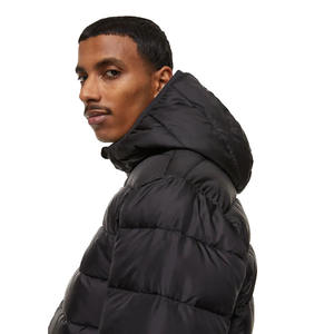 แจ็กเก็ตบอลทรงพองสำหรับผู้ชายสีดำคอลเลอร์มีฮู้ดติดสำหรับใส่ในฤดูหนาว - Product Image 3