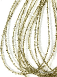 AAA Quality Natural Light Honey Green <b>Color</b> Herkimar Diamond Quartz Coated <b>Beads</b> Size 2-3mm - Product Image 5