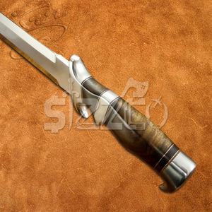 Couteau Bowie de Camping à lame fixe en acier D2 fait à la main avec poignée en bois et gaine en cuir cadeau idéal - Product Image 5