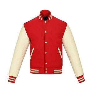 Veste universitaire personnalisée de qualité supérieure pour hommes avec col montant en laine et cuir Letterman hiver Service OEM disponible - Product Image 5