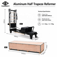 Reformer Pilates Professionnel Portable en Aluminium Noir, Cadillac Tower Commercial, Lit de Pilates pour la Rééducation Physique et les Studios de Gymnastique