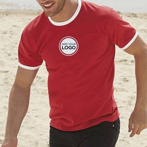 Camisetas con logotipo personalizado de Ringer, Camiseta con cuello redondo, camiseta Premium ajustada suave preencogida, camisetas con logotipo personalizado Unisex para hombre - Product Image 6