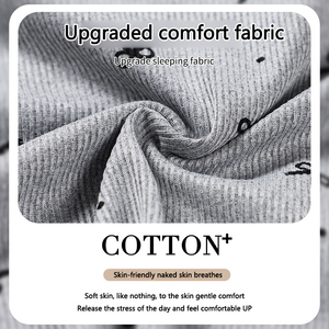 Calidad superior Tendencia Verano Nuevo Venta caliente Manga larga Mujer Sólido Elegante Frente Logo Pijamas - Product Image 4