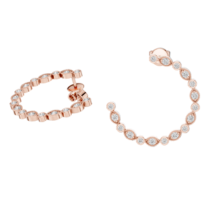 Pendientes de Aro con Diamantes CVD Cultivados en Laboratorio de 0.18 CT, VVS-VS-EF, Disponibles en Oro de 18K, 14K, 10K y Plata 925, en Oro Rosa, Amarillo y Blanco - Product Image 6