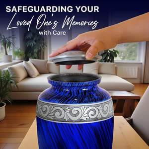 ชุดเผาศพอลูมิเนียมสีฟ้าเมทัลลิค6ชิ้น - Product Image 2