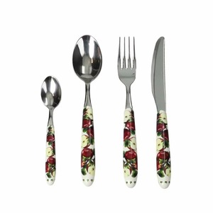 Juego de cubiertos de acero inoxidable de 5 piezas, ideal para utensilios de cocina, mesa, hogar, café, uso plateado, cubiertos, mango Multicolor - Product Image 2