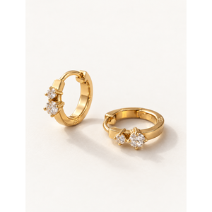Duo Diamond Mini <b>Huggie</b> <b>Earrings</b> - Product Image 1