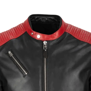Fashion Biker Black & Red Genuine Leather Racing Motorbike Jacket Track Racers CE Armours Protection Motorcycle Jacket For Men - Product Image 3