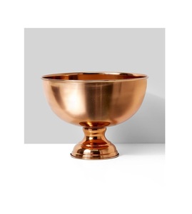 Tazón de servicio de cobre de diseño martillado con acabado de espejo Ideal para uso de servicio de ensalada de frutas - Product Image 5