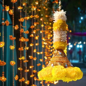 Traditional Indian Flower Garlands with Gota Kone Tassels Wedding & Pre-Wedding <b>Decoration</b> for Entrances, Ceilings, and Events - Product Image 1