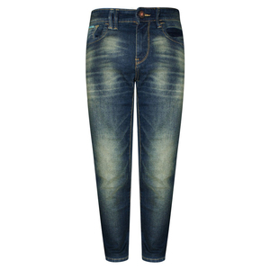 Jeans pour hommes en denim respirant avec logo personnalisé, ornés de cristaux et de boutons, service OEM de haute qualité – Vente en gros - Product Image 1