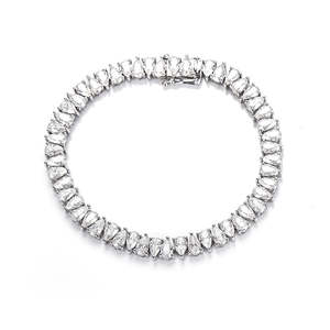 Bracelet tennis en argent sterling 925 plaqué entièrement glacé taille poire VVS Moissanite diamant Bracelet tennis bijoux hip hop personnalisés - Product Image 6