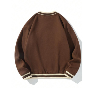 Custom High Quality Winter Men's Neck Letter Hoodies <b>Fleece</b> Trim Half Placket Kangaroo Pocket Thermal <b>Lined</b> Sweatshirt - Product Image 6