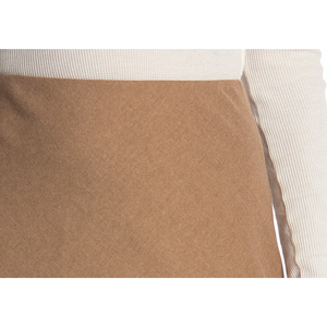 Gonna Midi Invernale VINCE in Flanella Mélange di Lana Color Taupe Scuro, Taglia 2, Morbida con Stampa Decorativa, Vita Naturale, Logo sulla Vita - Product Image 2