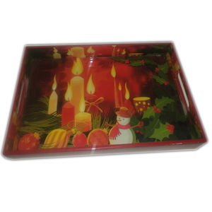 Plateau de service rectangulaire en bois fait main, très vendu, de bonne qualité, imprimé émail, technique polie, polyvalent, pour la cuisine, cadeau - Product Image 1