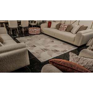 พรม MX007สีเบจไม่มีฝุ่นสำหรับตกแต่งบ้านขนาด80x150ซม. กก. - Product Image 6
