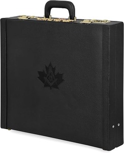 Estuche para Mandil de Reglamento de la Logia Azul de California para Maestro Masón - Bordado a Mano con Emblema Negro Personalizado - Product Image 1