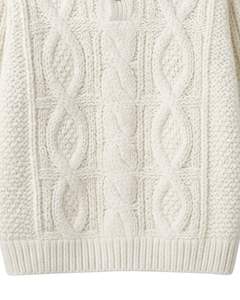 Manufacturer Customized Mens White Wool <b>Cable</b> <b>Knit</b> Polo <b>Sweater</b> Long Sleeve Button Neck Winter Warm Classic Pullover For Men - Product Image 6