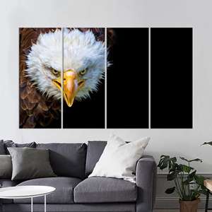 Sleek Eagle Wall Art: Decoración de pared en lienzo impreso con estilo artístico, juego de 4 lienzos - Product Image 1