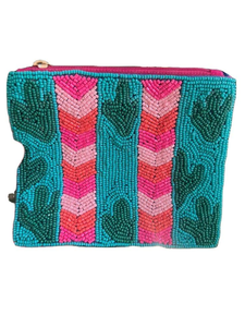 Pochette à monnaie en perles de style ethnique pochette à fermeture éclair perlée pour les femmes en gros pièce de monnaie perlée verse avec des motifs complexes faits à la main - Product Image 2