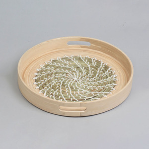 Plateau de luxe fait main en fibres naturelles pour fruits secs plateau de restauration en bambou spiralé à bas prix fabriqué au Vietnam - Product Image 3