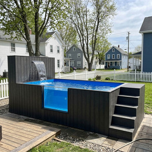 Piscine hors sol préfabriquée en fibre de verre avec structure galvanisée et accessoires complets - Product Image 4