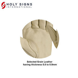 Venta al por mayor de piel de cabra de grano hombres guantes de trabajo de conducción con corte ANSI 5 protección térmica conductor guantes baratos prevenir resbaladizo - Product Image 6