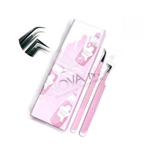 Ensemble de 2 pinces à épiler Volume d'extension de cils aux baies rouges avec embouts pointus de précision avec emballage en carton assorti - Product Image 6