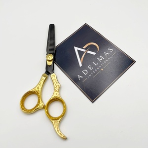 Ciseaux de barbier Adelmas International de qualité supérieure, personnalisés, à manche long, pour droitiers, en acier inoxydable, à bord arrondi, 7 pouces - Product Image 5