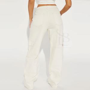 Pantalon cargo surdimensionné, respirant et léger pour femmes, vente en gros, nouveauté, tenue décontracté, pantalon cargo évasé en polaire pour femmes, OEM - Product Image 5