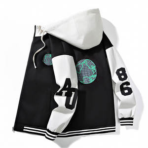 Chaqueta Universitaria de Invierno Personalizada, Transpirable, Reversible y Ecológica, Mezcla de Lana, Mangas de Cuero, Alta Calidad, para Mujer - Product Image 4