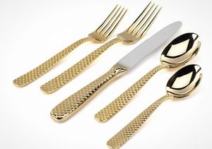 Stainless Steel Utensils <b>Set</b> Silverware <b>set</b> Matte rose <b>gold</b>, shiny rose <b>gold</b> <b>cutlery</b> <b>set</b> with hammered texture design LOW MOQ - Product Image 2