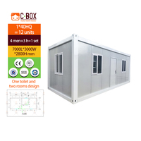 Cbox 3x7x2.8m une toilette et deux chambres dortoir conception maison conteneur détachable modulaire préfabriquée