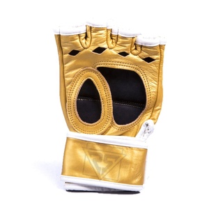 Guantes de boxeo de medio Dedo de artes marciales mixtas MMA profesionales Logotipo personalizado Hecho Cuero de Pakistán Tamaños 8oz 12oz Características de perforación - Product Image 4