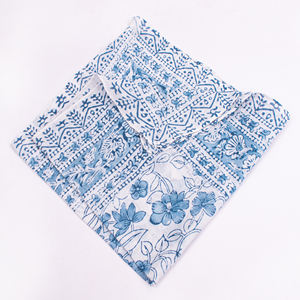 Pañuelo de Algodón con Estampado Floral Hecho a Mano, Ligero, Ecológico, Lavable, Transpirable, Cuadrado, Duradero, con Cierre de Amarre - Product Image 2