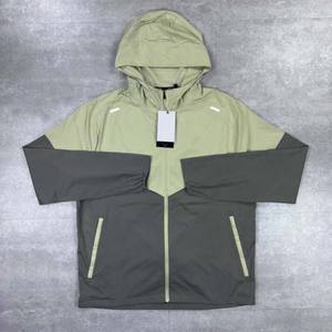<b>Men's</b> Summer High Street Customizable Waterproof Windbreaker Two-Piece <b>Shorts</b> & <b>Hoodie</b> <b>Set</b> - Product Image 2