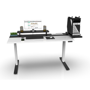 Escritorio para Juegos SMARTDESK de Altura Ajustable en Blanco y Negro con Superficie de MDF Resistente - Product Image 3