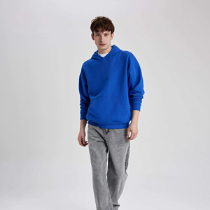 Sudadera con Capucha Extra Grande para Hombre, Informal, 100% Algodón, Ecológica, Transpirable, de Manga Larga, Holgada, Bordada, para Invierno - Product Image 3