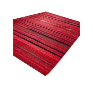 พรมลายทางอินดัสบาร์สีแดงและสีส้ม ทอแบบแบน ทำจากขนสัตว์และวิสโคส สำหรับบ้าน รุ่น Adwv-13036 - Product Image 2