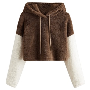 Pull avant à manches longues personnalisé brodé haut court à capuche femme sans poche sweat court sweats à capuche pour femmes 2026 - Product Image 4