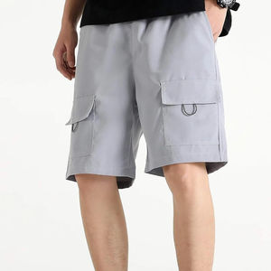 Pantalones Cortos Cargo de Algodón Sólido para Hombre al por Mayor, Talla Grande, Cintura Elástica, con Logotipo Personalizado para Gimnasio y Correr 2026 - Product Image 1