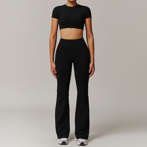 Conjunto de Yoga de alta calidad 2025 para mujer, conjunto de gimnasio de manga corta de secado rápido - Product Image 4