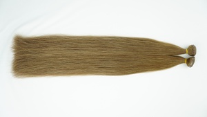 Trame plate droite de haute qualité cheveux russes extensions de cheveux humains vierges couleur 6 tendance chaude lisse soyeux avec une structure solide - Product Image 2