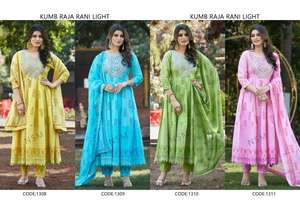 Latest Evergreen Designer Outfit Hot Selling Pure Cotton Print Kurti pant & Dupatta With Heavy Embroidery Work Indian Exporter - Product Image 3