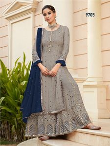 Tenue indienne Collection Eid élégante fausse Georgette lourde Salwar Kameez avec broderie séquentielle fournisseur indien - Product Image 4