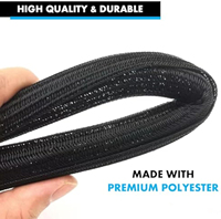 Funda protectora de cable personalizada para organizador de cables, funda de cierre automático, funda dividida extensible y trenzada para organizador de cables